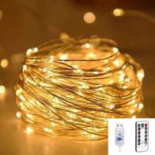 Guirlande lumineuse de fée de Noël, guirlande lumineuse à LED avec télécommande, guirlande lumineuse scintillante, utilisée pour la chambre, le jardin, la fête, le mariage, le conte de fées, la cour, l'arbre, la fête de mariage, le fil de cuivre. Décoration de Noël, cadeau de Noël, décoration d'arbre de Noël, décoration de chambre, décoration de maison, décoration de fête, décoration de vacances, décoration de festival, décoration de Noël, décoration XMAS, décoration d'arbre de Noël, décoration de cadeaux de Noël, décoration d'actions de grâce, décoration de mariage, décoration de maison, décoration d'automne, décoration d'anniversaire, fournitures de fête, décoration intérieure et extérieure, décoration de jardin, décoration de vacances, décoration d'Halloween, décoration murale, ornements d'Halloween - Jaune citron - Voir 1