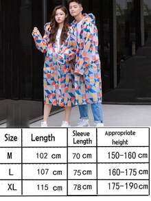 1件新款時尚戶外男女雨衣,全印花,加厚,適用於徒步旅行、騎行和旅遊,時尚的eva材料,帶口袋 - 彩色1 - 查看 2