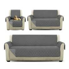 Solid Color Waterproof And Wear-resistant Pet Sofa Cushion, Anti-biting And Anti-scratching Sofa Blanket - Grey - View 2