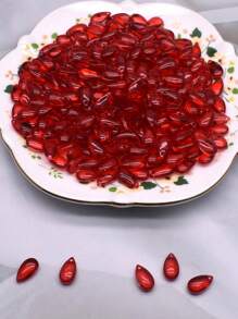 60pcs 9x14mm Red Teardrop Beads