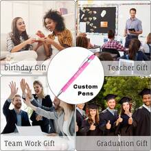 12 Pieces Pink Inspirational Pens - Black - View 7