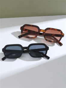 2pcs Square Fashion Glasses - Multicolor - View 1