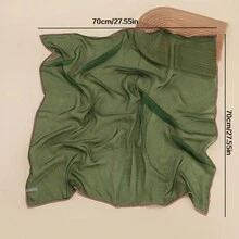 1pc Ladies' 70cm Solid Color Cloud Chiffon Scarf Headband - Khaki - View 2