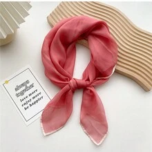 1pc Ladies' 70cm Solid Color Cloud Chiffon Scarf Headband - Khaki - View 6