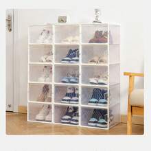 2pcs Thickened Transparent Shoe Storage Boxes With Foldable Shoe Rack, Dustproof And Waterproof Shoe Organizer - Multicolor - View 6