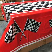 1 pieza Mantel con diseño de pista de carreras, mantel rectangular a cuadros blancos y negros con pista de carreras, tapete de mesa con diseño a cuadros para eventos deportivos, fiestas de cumpleaños con tema de carreras de autos - Como se muestra en la imagen - Ver 6