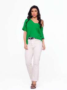 Women Blouses - Màu xanh lá cây đậm - Xem 2