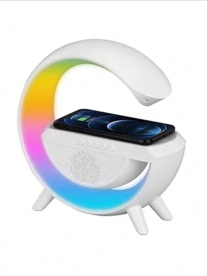 Altavoz Bluetooth RGB y cargador inalambrico Qi 2in1! Luz ambiente multifuncional altavoz BT de carga portátil sin cuerda