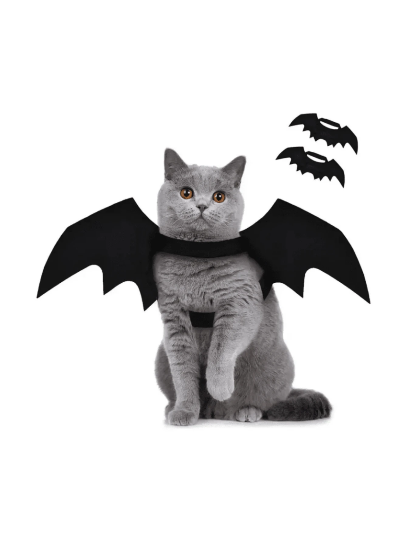 1 Pieza Decoración De Alas De Murciélago De Fieltro Para Mascotas, Juguete De Halloween - Negro - Ver 1
