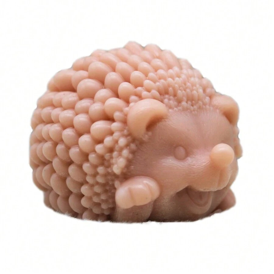 1入組3d刺蝟造型矽膠模具,適用於手工皂、蠟燭、樹脂藝術品製作家居裝飾 - 白色 - 查看 1