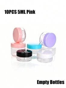 5 Gram Cosmetic Containers 10pcs Sample Jars Tiny Makeup Sample Containers With Lids, Facial Cream Box, Cream Bottle, Trial Sample Box and Bottle, Cosmetic Packaging Packaging Box and Bottle - Pink - View 2