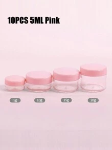 5 Gram Cosmetic Containers 10pcs Sample Jars Tiny Makeup Sample Containers With Lids, Facial Cream Box, Cream Bottle, Trial Sample Box and Bottle, Cosmetic Packaging Packaging Box and Bottle - Pink - View 5