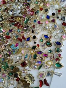50pcs Mixed Styles & Colors Nail Art Alloy Decorations, Diy Nail Charms Nail Gems Nail Supplies
