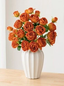 1朵3朵人造玫瑰花裝飾,適用於婚禮派對和家居花藝裝飾 - 橘色 - 查看 10