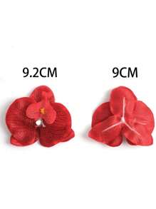 10入組白色和紫色的人造蝴蝶蘭花 - 白紫色 - 查看 4