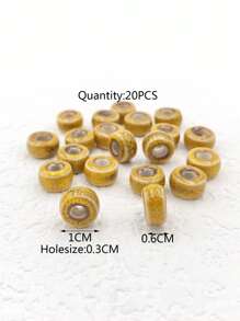 20pcs 10mm Colorful Ceramic Beads Round Ring Shape Diy Jewelry Making Beads - Yellow - View 1