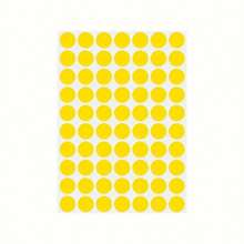 5 Sheets Copper-plated Sticker Paper Sticker, 19mm Colorful Adhesive Label, Handwriting Dots Sticker, Sealing Sticker (700 Pcs) - Yellow - View 1