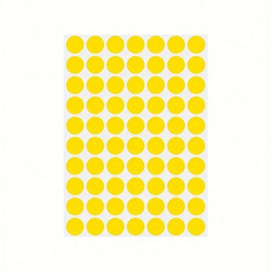 5 Sheets Copper-plated Sticker Paper Sticker, 19mm Colorful Adhesive Label, Handwriting Dots Sticker, Sealing Sticker (700 Pcs) - Yellow - View 1