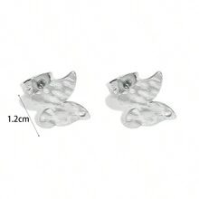 6 件不銹鋼多款式圓盤耳環柱環錘打圓盤耳環底座 Diy 珠寶配件耳環 - 耳環 - 查看 10