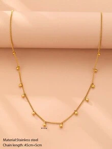 1 件不鏽鋼項鍊簡約風格迷你珍珠鍊時尚奢華女式吊墜,派對禮物,新品到貨