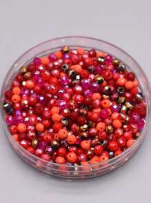 200pcs 4mm Round Red Color MIix loose Beads DIY Accessories - Multicolor - View 2