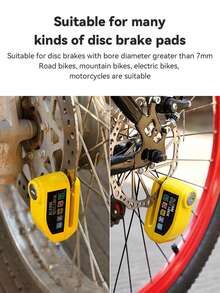 Bike Disc Brake Lock With Alarm, Anti-theft Disc Brake Lock For Electric Bike, Motorcycle, Cycling Gear - Black - View 2