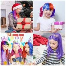 3入組女孩化妝套裝髮粉,彩色髮粉梳子,暫時性可清洗髮粉,適合兒童生日萬聖節聖誕禮物女孩玩具,5-12歲兒童