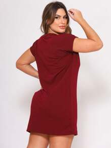 Women Dresses - 紅木色 - 查看 6