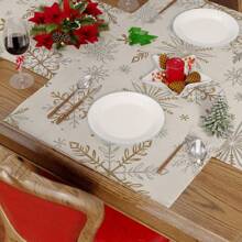 Tapete Decorativo De Lino Para Mesa De Cocina, Decoración Sencilla Con Temática Navideña, Recién Llegado, 1 Ud. - 1 mantel individual navideño. - Ver 1