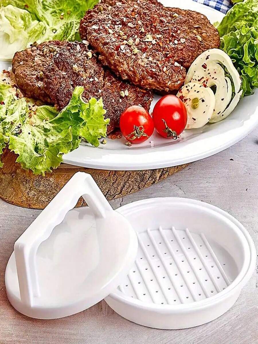 1入組漢堡肉餅壓模機,多功能肉餅模具 - 白色 - 查看 1