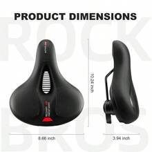 ROCKBROS Bike Seat Comfort Bike Saddle Mountain Bicycle Accessories For Men Women Soft Wide Bike Seat Cushion Dual Shock Absorbing With Reflective Strip - 紅色 - 查看 5