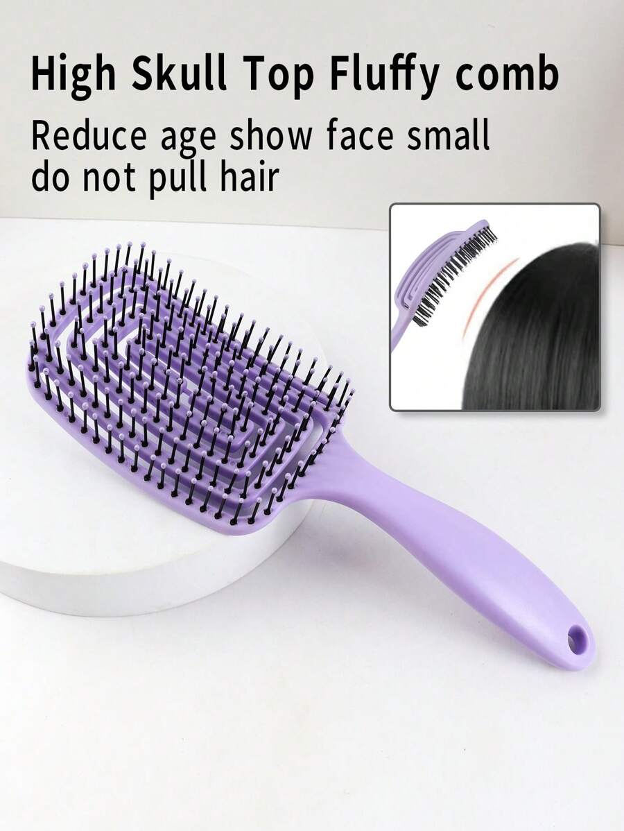 1個紫色梳子,適用於濕髮或乾髮的梳理,按摩梳,抗靜電 - 紫色 - 查看 1