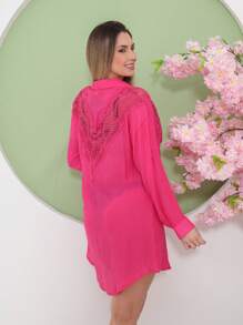 Women Kimonos - 玫紅色 - 查看 4