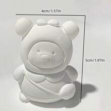 [1 石膏/1 上光油/6 色顏料/1 筆]背包小熊石膏娃娃 Diy 香薰鏤空 3d 塗鴉白胚 - 彩色 - 查看 8