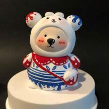 [1 石膏/1 上光油/6 色顏料/1 筆]背包小熊石膏娃娃 Diy 香薰鏤空 3d 塗鴉白胚 - 彩色 - 查看 5