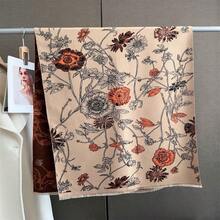 女士厚款保暖冬季圍巾,韓式印花人造羊絨學生頸暖,雙面時尚披肩,適用於空調房間穿搭