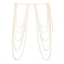 歐美大尺寸身鏈,閃亮鑽石和長流蘇設計,閃閃發光的服飾配件肩帶鏈