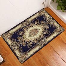 1 件复古波西米亚风格地毯，欧式低绒现代装饰地毯，带防滑背衬和泡沫垫，适用于客厅/卧室/厨房，颜色：黑色、粉色 - 彩色 - 查看 7