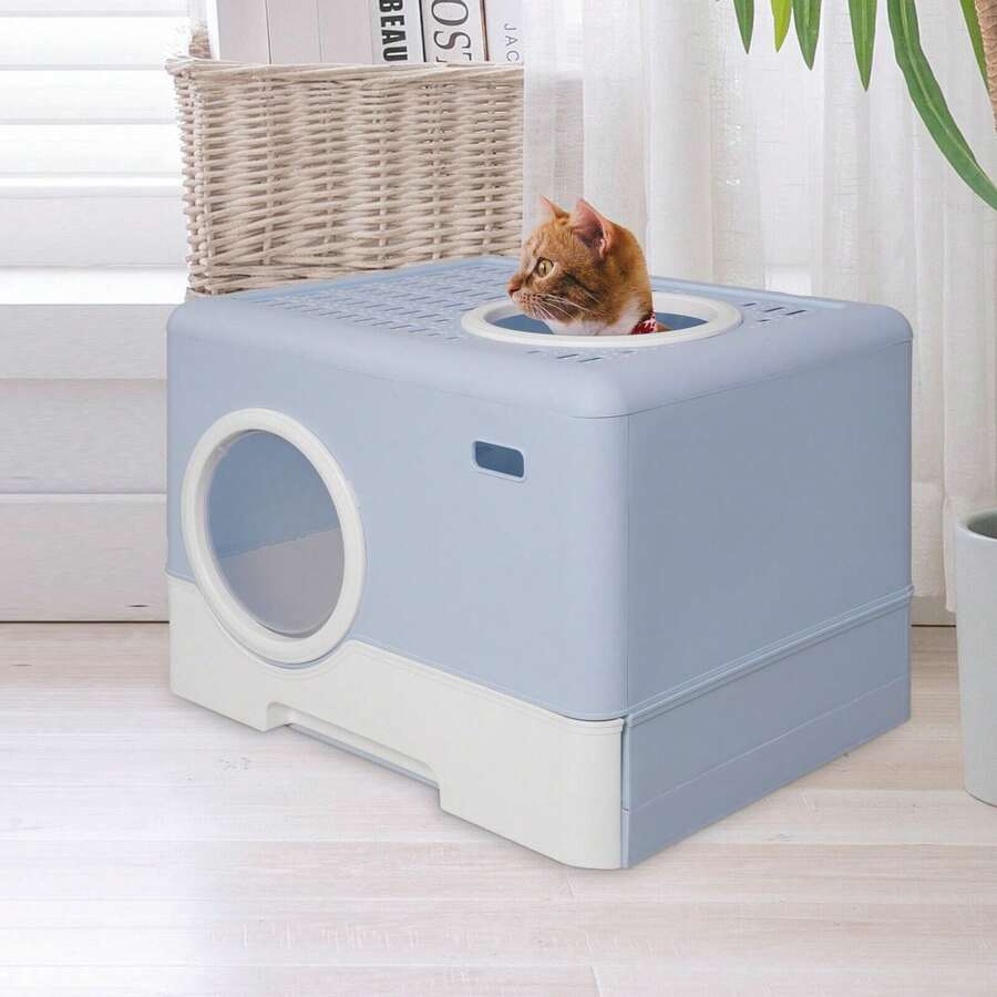 DC DICLASSE Cat Litter Pan Box Front Entry Top Exit Toilet Enclosed Pet