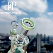 DP DISPOSAL PUSHER 1pc Mint Handmade Water Glass Hookah Pipe Smoking Accessories  6.3 Inch Smoking Lollipop  Percolater Pattern  14mm Female Glass Dab Rig - Mint - View 9