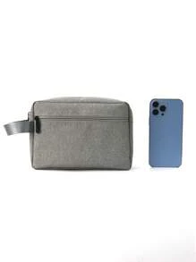 1pc Travel Men's Toiletry Bag Women Cosmetic Case Waterproof Ladies Makeup Bag Beauty Wash Pouch Handbag Organizer Toiletry Bags Summer Travel Essentials For Beach Vacation Holiday School Supplies Dorm Essentials Back To School - Grey - View 6