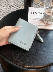 Vertical Fresh Style Bifold Wallet - Blue - View 1