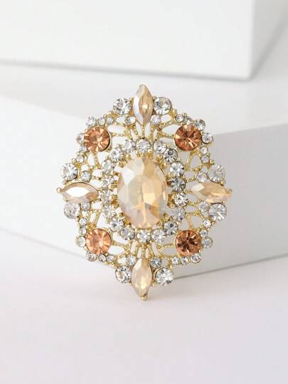 1 件时尚宫廷风格水钻花朵胸针，适合女士、休闲服装配饰和礼物情人节、妈妈、母亲、母亲节、礼物