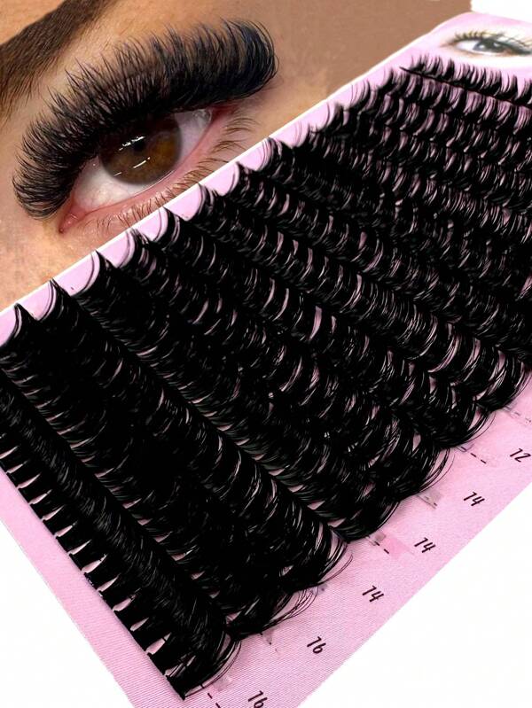 Mixed 8-16mm Hot Melt 80d False Eyelashes Single Cluster Segmented 14 Rows Dense Self-grafting Soft And Natural