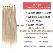 10股脏辫接发 仿脏辫 钩针编发 嘻哈无结钩针渐变编发 非洲部落风 - 米色 - 查看 3