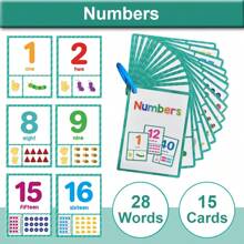 Numbers 1-100 Flash Cards Preschool Kindergarten kids learning Math Addition Subtraction Counting Kids Montessori English Words Learning Card Pocket Flashcards Early Educational Toys Classroom - Apricot - View 2