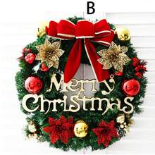 1pc 30cm Christmas Decoration Wreath For Door, Window And Venue Decor - Multicolor - View 3