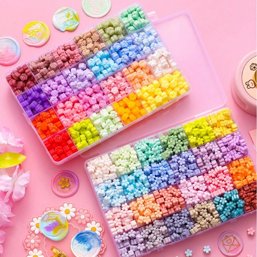 Approx. 550pcs 24 Colors Mixed Sealing Wax Beads For Envelope & Journal Decor - Multicolor - View 1