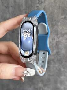 2條8字扣錶帶 相容小米手環8/7/6/5/4/3 淺灰+藍灰 - 藍色 - 查看 1