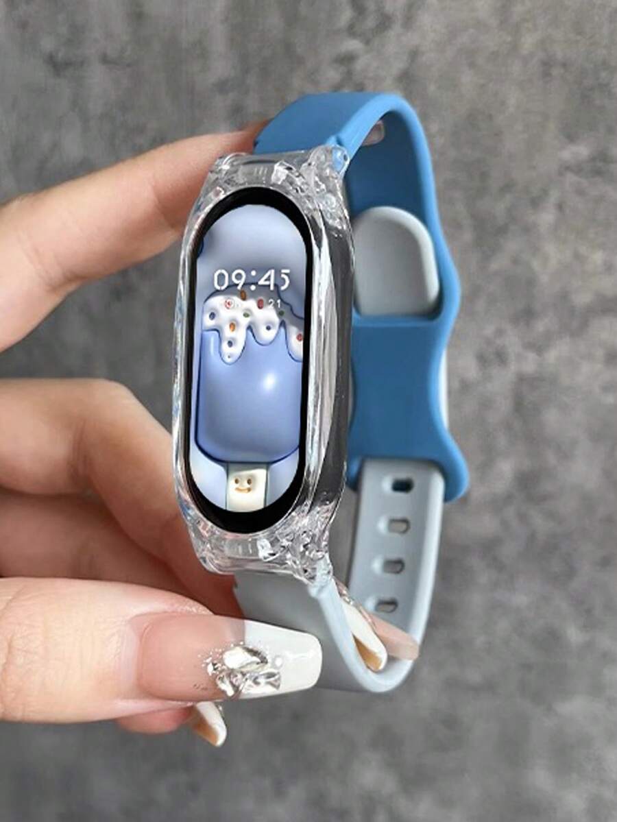 2條8字扣錶帶 相容小米手環8/7/6/5/4/3 淺灰+藍灰 - 藍色 - 查看 1